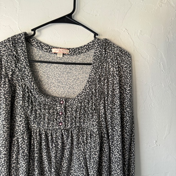 Lux Y2k Floral Print Long Sleeve Peasant Blouse Babydol Top Small Bell Swan - Picture 3 of 9